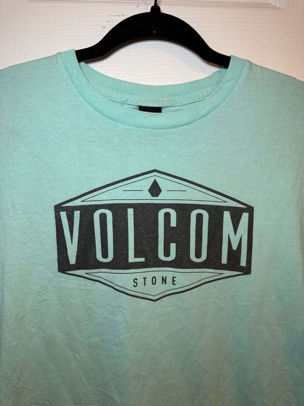 Volcom Stone Logo Graphic Short Sleeve T-Shirt Light Blue Men's Size Medium